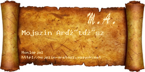 Mojszin Arétász névjegykártya